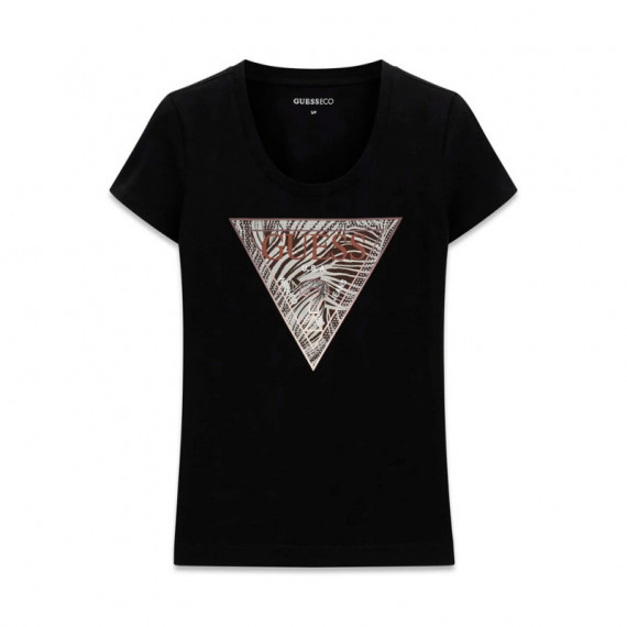 Camiseta con logo de triángulo estampado de cebra