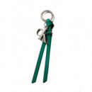 Colgante para el bolso con borla y logo distintivo en piel