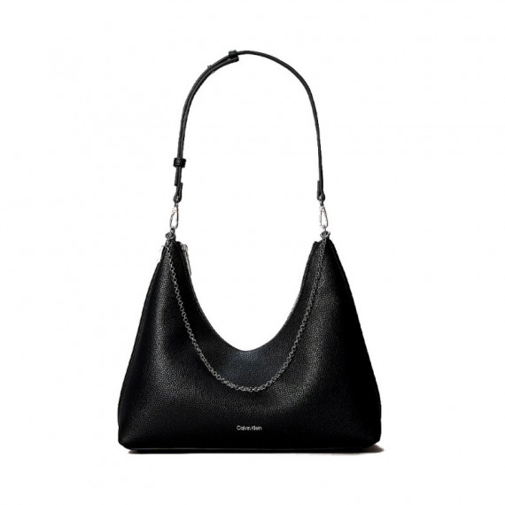 Bolso hobo con cadena de bisutería de guijarros