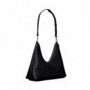 Bolso hobo con cadena de bisutería de guijarros