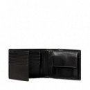 Cartera de piel de plegado triple