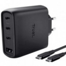 Cargador Trust Maxo 65W con 3x USB-C, 1x USB-A y Cable USB-C 2m Negro