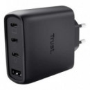 Cargador Trust Maxo 65W con 3x USB-C, 1x USB-A y Cable USB-C 2m Negro