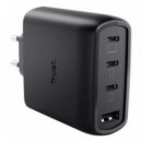 Cargador Trust Maxo 65W con 3x USB-C, 1x USB-A y Cable USB-C 2m Negro