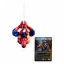 Figura SpiderMan (con carta exclusiva metalizada) Marvel Legend Magic: The Gathering Figura Battle-Damaged