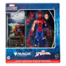 Figura SpiderMan (con carta exclusiva metalizada) Marvel Legend Magic: The Gathering Figura Battle-Damaged