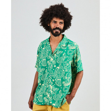 Camisas Camisa BRAVA FABRICS Aloha Asis Percales Crocodylus Verde