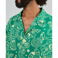 Camisas Camisa BRAVA FABRICS Aloha Asis Percales Crocodylus Verde