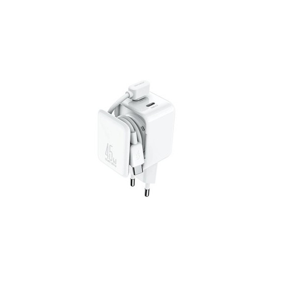 JOYROOM Cargador Red 2X Tipo C 45W JR-TCL05 + Cable Tipo C M/M 1Mtr Blanco Con Compartimento