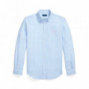 Camisa de lino con rayas Custom Fit