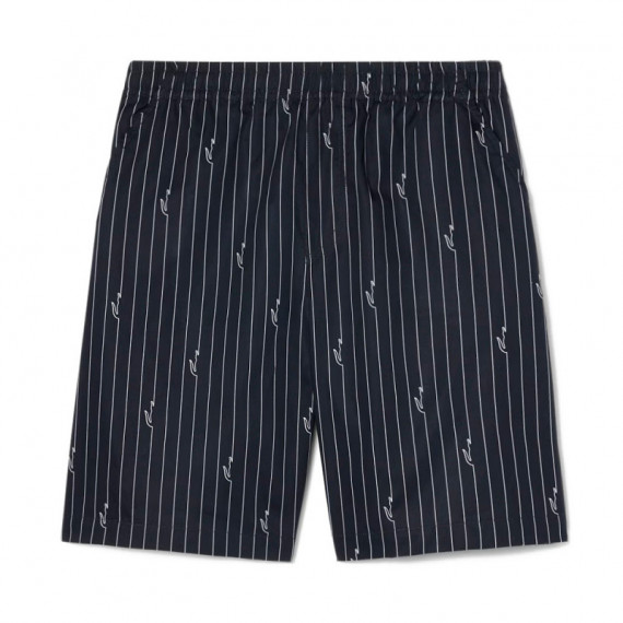 Pantalón corto de algodón de rayas con estampado de cocodrilo