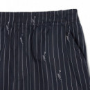 Pantalón corto de algodón de rayas con estampado de cocodrilo