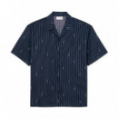 Camisa de corte holgado de sarga estampada