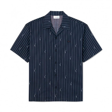 Camisa de corte holgado de sarga estampada