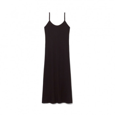 Vestido maxi de tirantes de canal&eacute; de algod&oacute;n