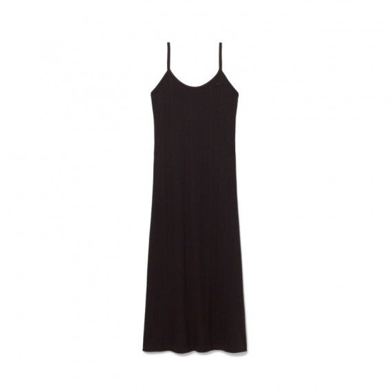 Vestido maxi de tirantes de canalé de algodón