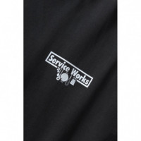 Camisetas Hombre Camiseta SERVICE WORKS Pigment Dyed Trademark Black