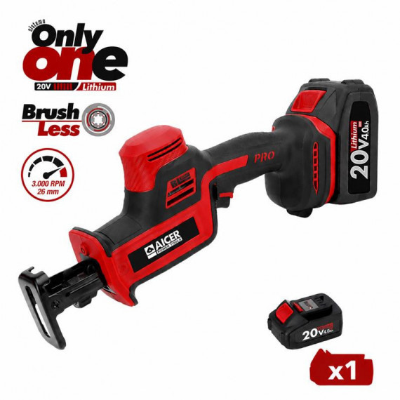 SIERRA SABLE SIN CARBONES 20V ONLY ONE AICER (1X 4.0AH)