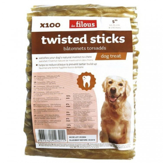 FILOUS Perro Snack Twisted Sticks 4-6 Mm 100 Uds
