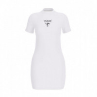 Guess Athleisure Vestido Blanco V4YK02 KCDH1-G011