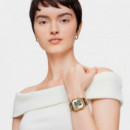 Reloj Digital Con Brazalete De Acero Ipg Dorado Y Zirconitas D-Bear