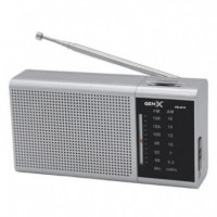 Radio Portátil Am/fm Gen-x con Dial Clásico Plata  GEN X