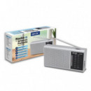 Radio Portátil AM/FM Gen-X con Dial Clásico Plata