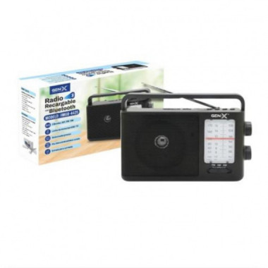 Radio Port&aacute;til Gen-X de Alta Sensibilidad con 3 Bandas AM/FM/SW, Bluetooth y USB