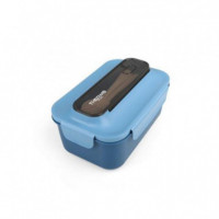 Fiambrera Porta Alimentos Rectangular Thermosport de 1.5L con 4 Compartimentos