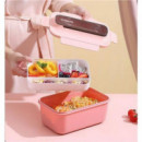 Fiambrera Porta Alimentos Rectangular Thermosport de 1.5L con 4 Compartimentos