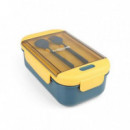 Fiambrera Porta Alimentos Rectangular Thermosport 1.1L con 2 Compartimentos