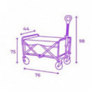 Carro Plegable Multiusos de Acero para Playa 75x44x76 Negro