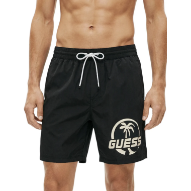 Ba&ntilde;ador Guess negro estampado logos
