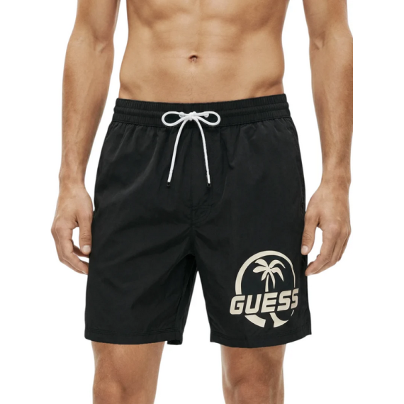 Bañador Guess negro estampado logos