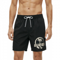 Bañador Guess negro estampado logos