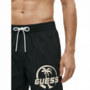 Bañador Guess negro estampado logos