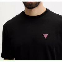 Camiseta GUESS Negra Logotipo Rosa