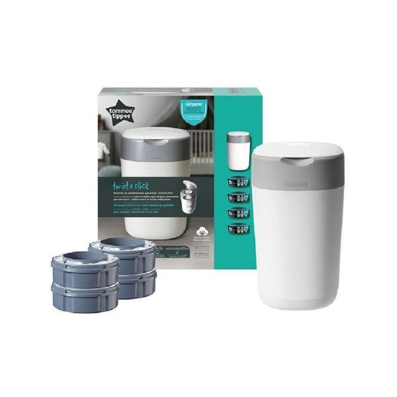 Contenedor de Pañales Sangenic Twist&click Blanco+ 4 Recambios  TOMMEE TIPPEE