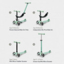 Patinete Mini 4EN1 Deluxe Menta con Led  M-CRO