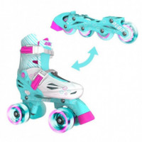 Patines Combo Neón Turquesa Rosa (30-33)  YVOLUTION