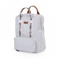Bolso Mochila Mommy Club Signature Canvas Blanco Roto  CHILDHOME