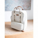 Bolso Mochila Mommy Club Signature Canvas Blanco Roto  CHILDHOME