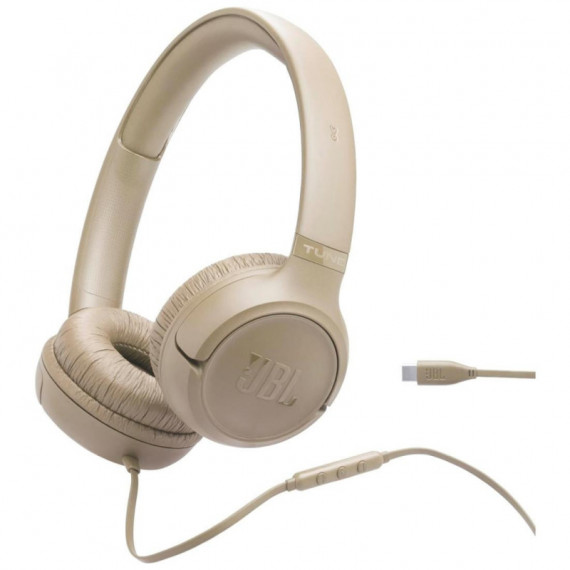 Auriculares JBL Tune 530C con Cable y Conexión Usb-c Beige