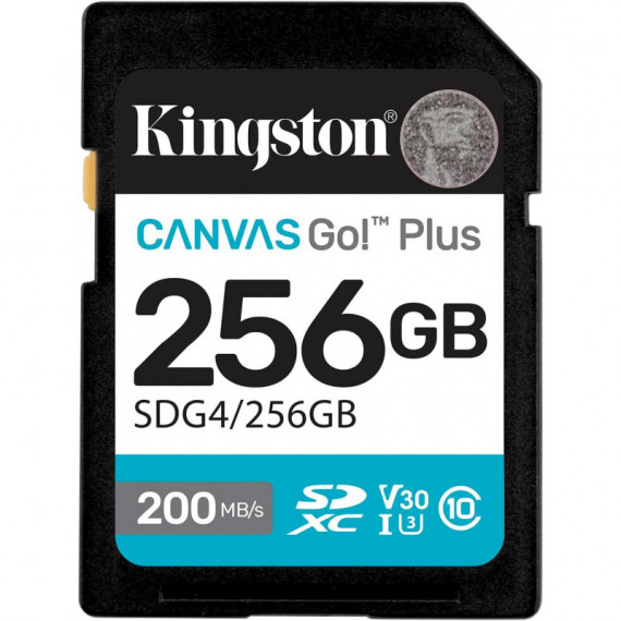 Tarjeta de Memoria KINGSTON Canvas Go Plus Sdxc GEN4 200MB/S C10 Uhs-i U3 V30 256GB