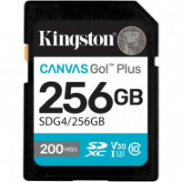 Tarjeta de Memoria KINGSTON Canvas Go Plus Sdxc GEN4 200MB/S C10 Uhs-i U3 V30 256GB