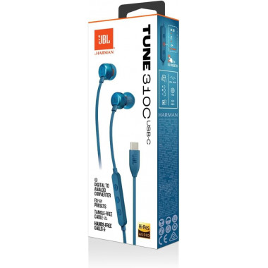 Auriculares JBL Tune 310C Usb-c Azul