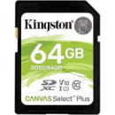 Tarjeta de Memoria KINGSTON Canvas Select Plus Sd 64GB Class 10 Uhs-i