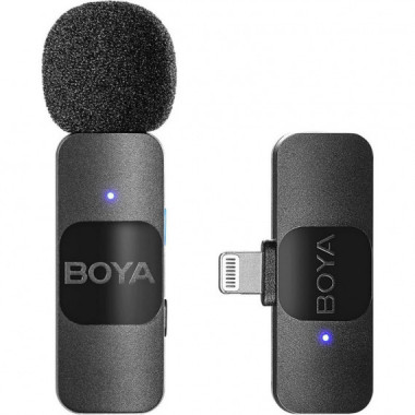 Micr&oacute;fono Lavalier BOYA BY-V1 sin Cable 2.4HGZ con Lightning