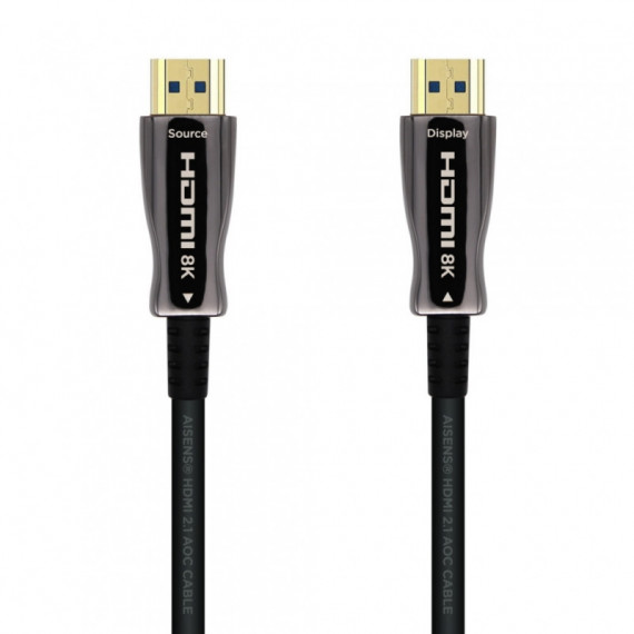 Cable HDMI V2.1 Aoc Fibra Optica Ultra Alta Velocidad Uhs 8K@60HZ/4K@120HZ 4:4:4 48GBPS 100 Metros  AISENS