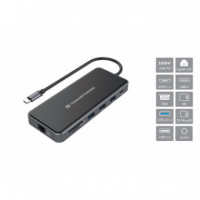 Docking Station CONCEPTRONIC 12EN1 Mst For Windows / HDMI X2 / VGA / Lan / Audio